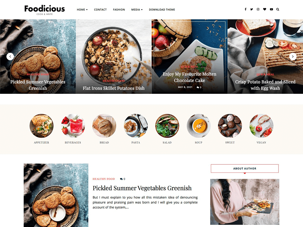 foodicious free wordpress theme